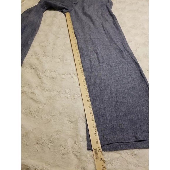 MSSP Max Studio Specialty Linen Pants Womens Size 8 Blue Chambray Trim - Picture 9 of 11